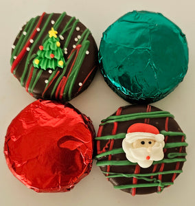 Chocolate Dipped Cookies - Santa/Christmas Tree