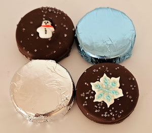 Chocolate Dipped Cookies - Snowman/Snowflake